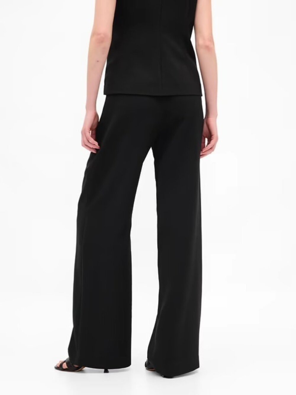 GAP 365 High Rise Pleated Trouser Pants Black Career - Picture 5 of 13